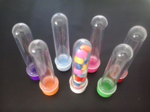 Tubetes de 13 cm com tampa - kit 50 peças